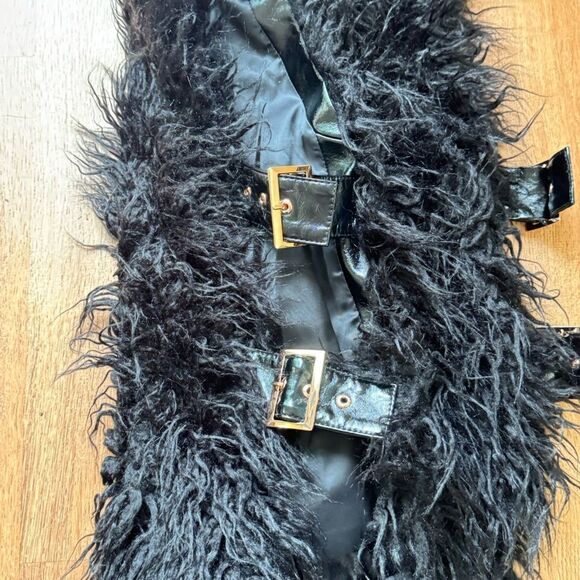 Armani Exchange AX Black Fuzzy Open Side Strappy Vest Women’s XS - Picture 3 of 7
